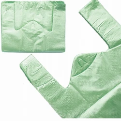 Torby foliowe HDPE z uchem 30x55 cm 14µ zielone - 100 sztuk
