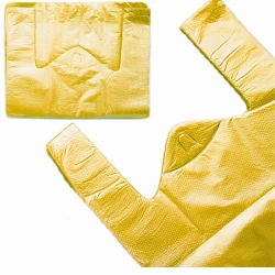 Torby foliowe HDPE z uchem 30x55 cm 14µ żółte - 100 sztuk