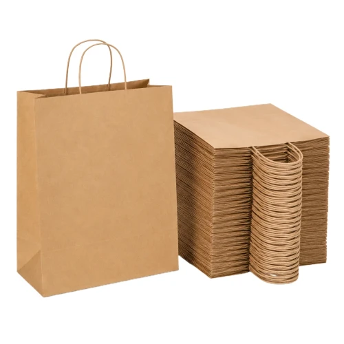 200 sztuk toreb papierowych brązowych z uchem skręcanym o wymiarach 32x16x38 cm.webp