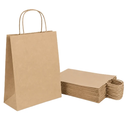 50 sztuk toreb papierowych brązowych z uchem skręcanym o wymiarach 24x11x32 cm.webp