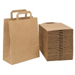 250 sztuk toreb szarych brązowych papierowych z uchwytem 22x11x28 cm.webp
