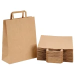 100 sztuk szarych toreb papierowych z uchwytem 32x16x42.webp