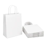 25 sztuk toreb papierowych białych z uchem skręcanym o wymiarach 18x8x21 cm.webp