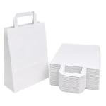 25 sztuk toreb papierowych białych z uchem płaskim o wymiarach 18x8,5x23 cm.webp