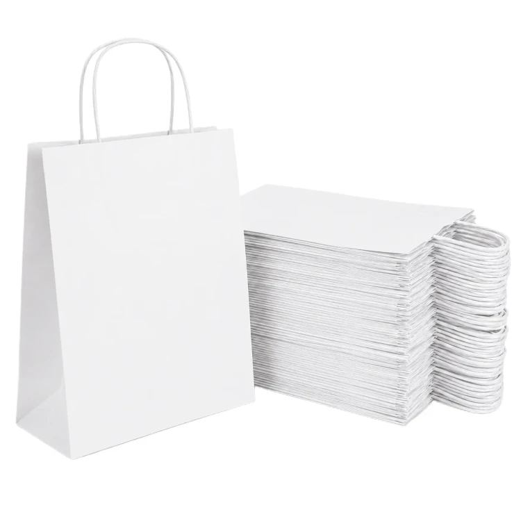 250 sztuk toreb papierowych białych z uchem skręcanym o wymiarach 24x10x32 cm.webp