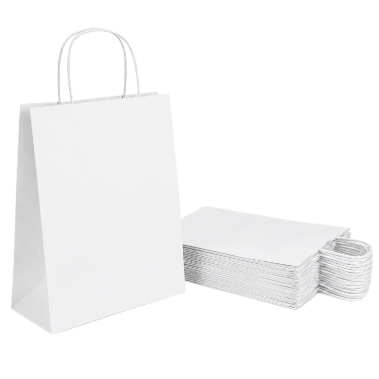 50 sztuk toreb papierowych białych z uchem skręcanym o wymiarach 24x10x32 cm.webp