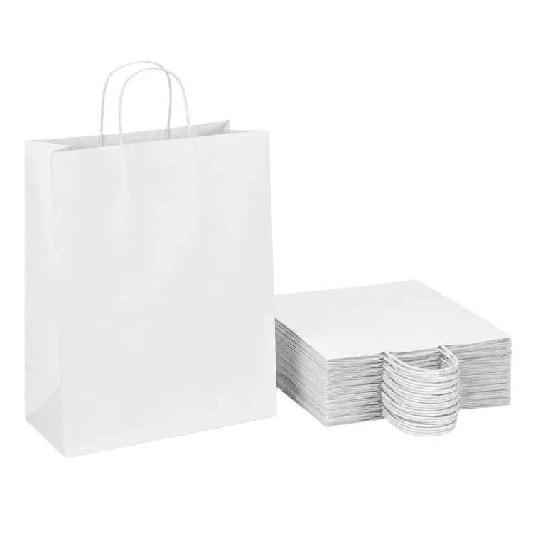 50 sztuk toreb papierowych białych z uchem skręcanym o wymiarach 32x16x38 cm.webp