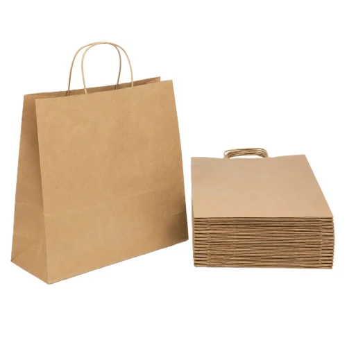 25 sztuk toreb papierowych brązowych z uchem skręcanym o wymiarach 50x18x39 cm.webp
