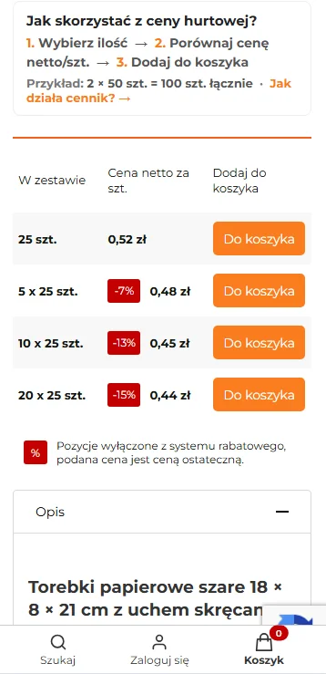 Mobilny cennik hurtowy Kupuj więcej za mniej w HURTOPAK.PL